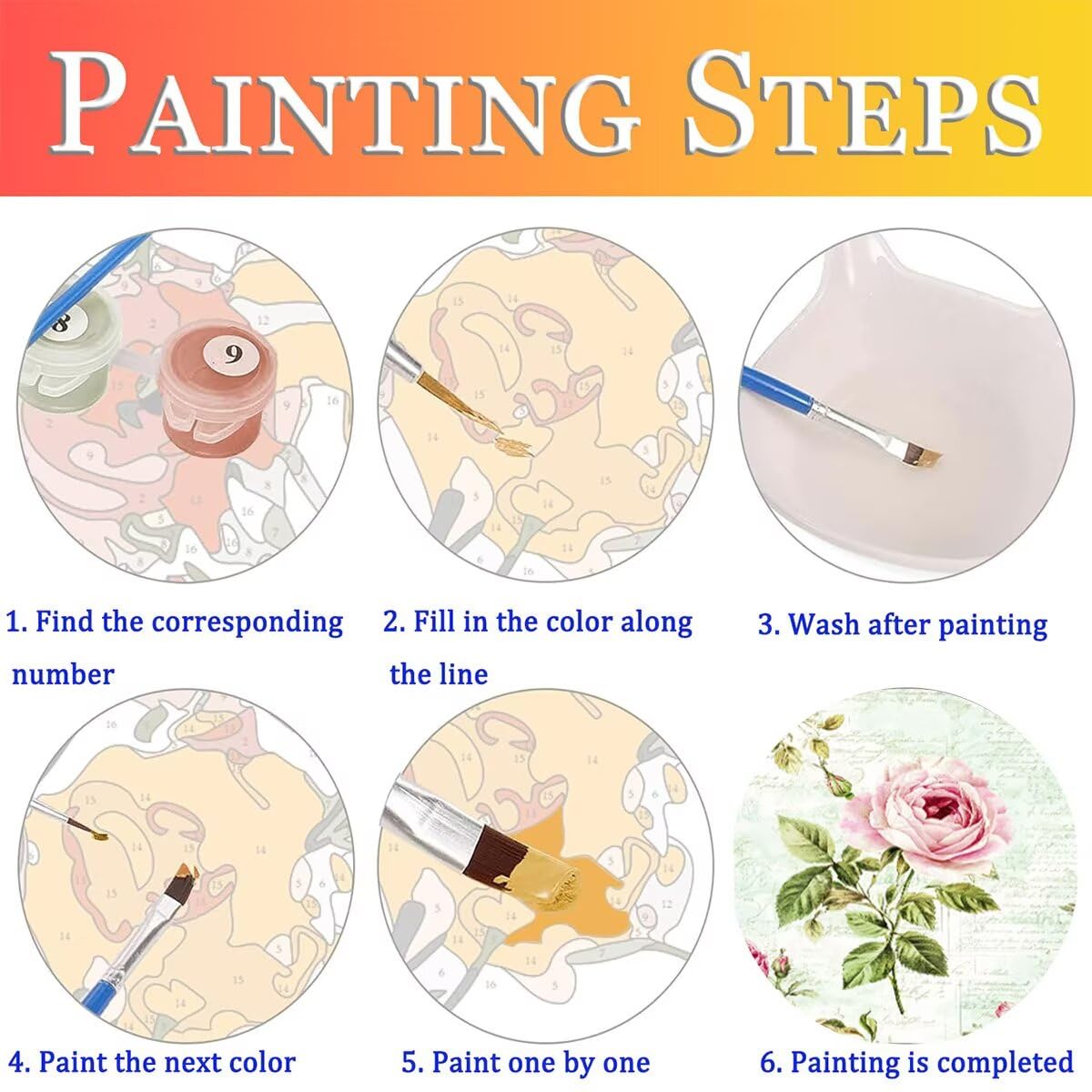 Dipingere con i Numeri Fiore, Paint by Numbers Adulti Pianta, Fai da te Creativi Adulti Quadri da Dipingere Numerati Kit per Decorazione Della Parete di Casa, Regalo 80x110 cm Senza Cornice F8-8