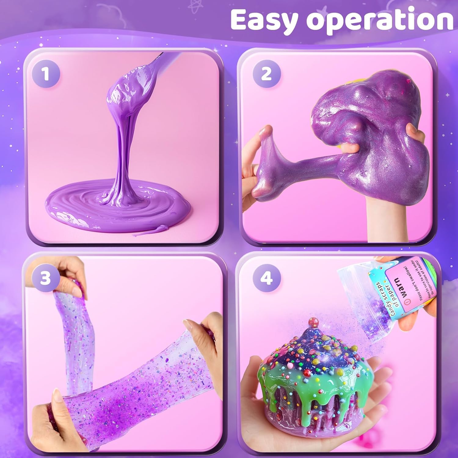 Slime kit for Girls Ages 8-12, Girl Stuff Craft Kits Kids Clay Gift Toys, Arts and Crafts for Kids Ages 4-12, Girls Birthday Party Supplies