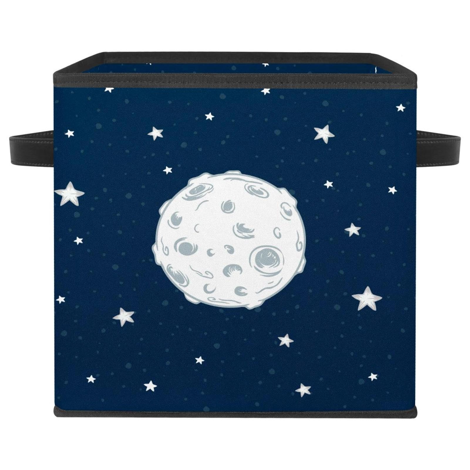 Cube de rangement lune et étoiles en tissu pour une chambre d'enfant douce