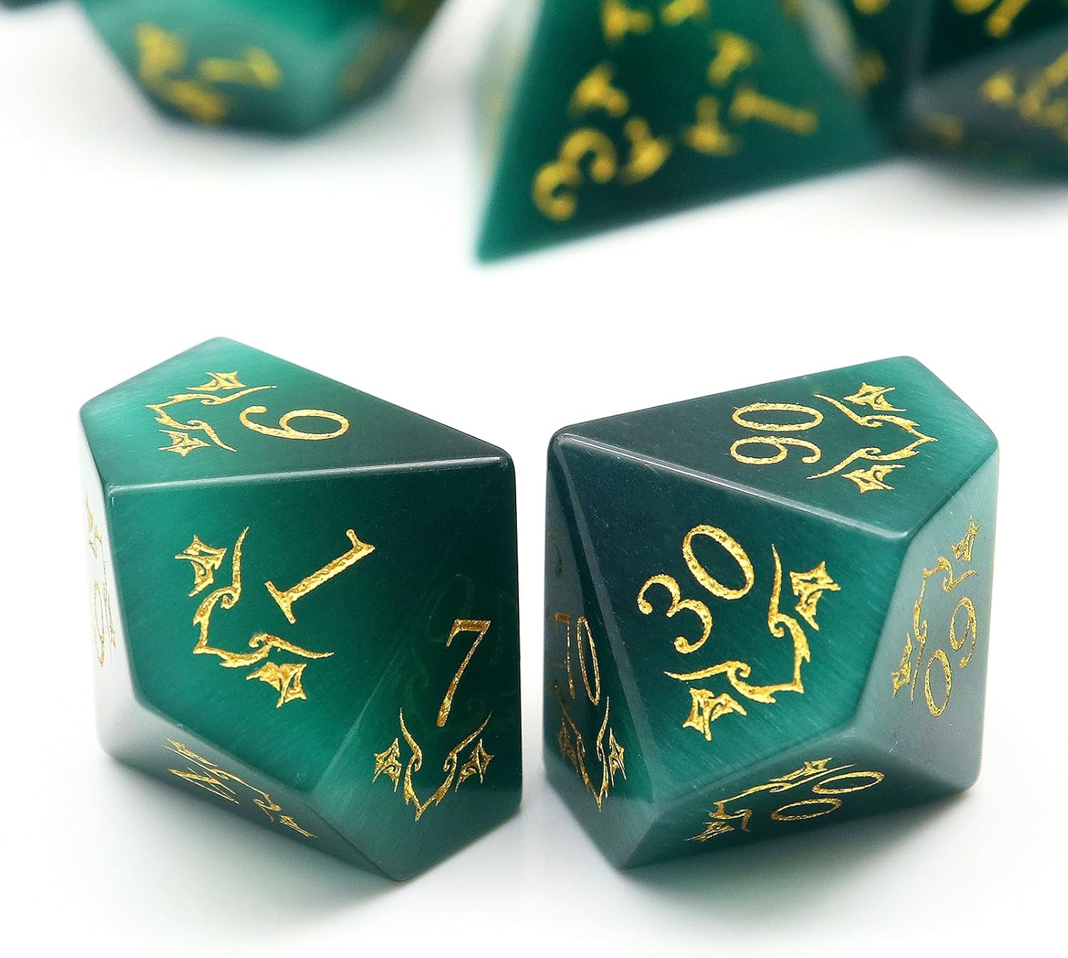 Haxtec Opal DND Dice Set Gemstone Polyhedral Dice with Premium Dice Case for D&D Compatible with Dungeons and Dragons Role Playing Board Games Gift