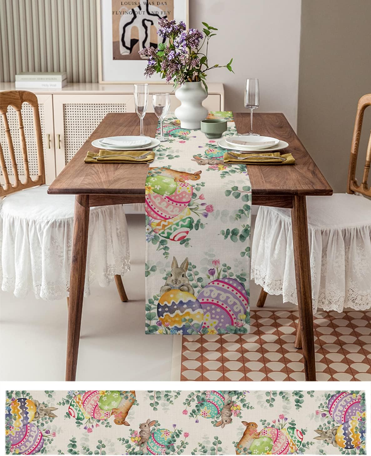 Camino De Mesa Primaveral Para Comedor Y Cocina Verde Floral | Meses