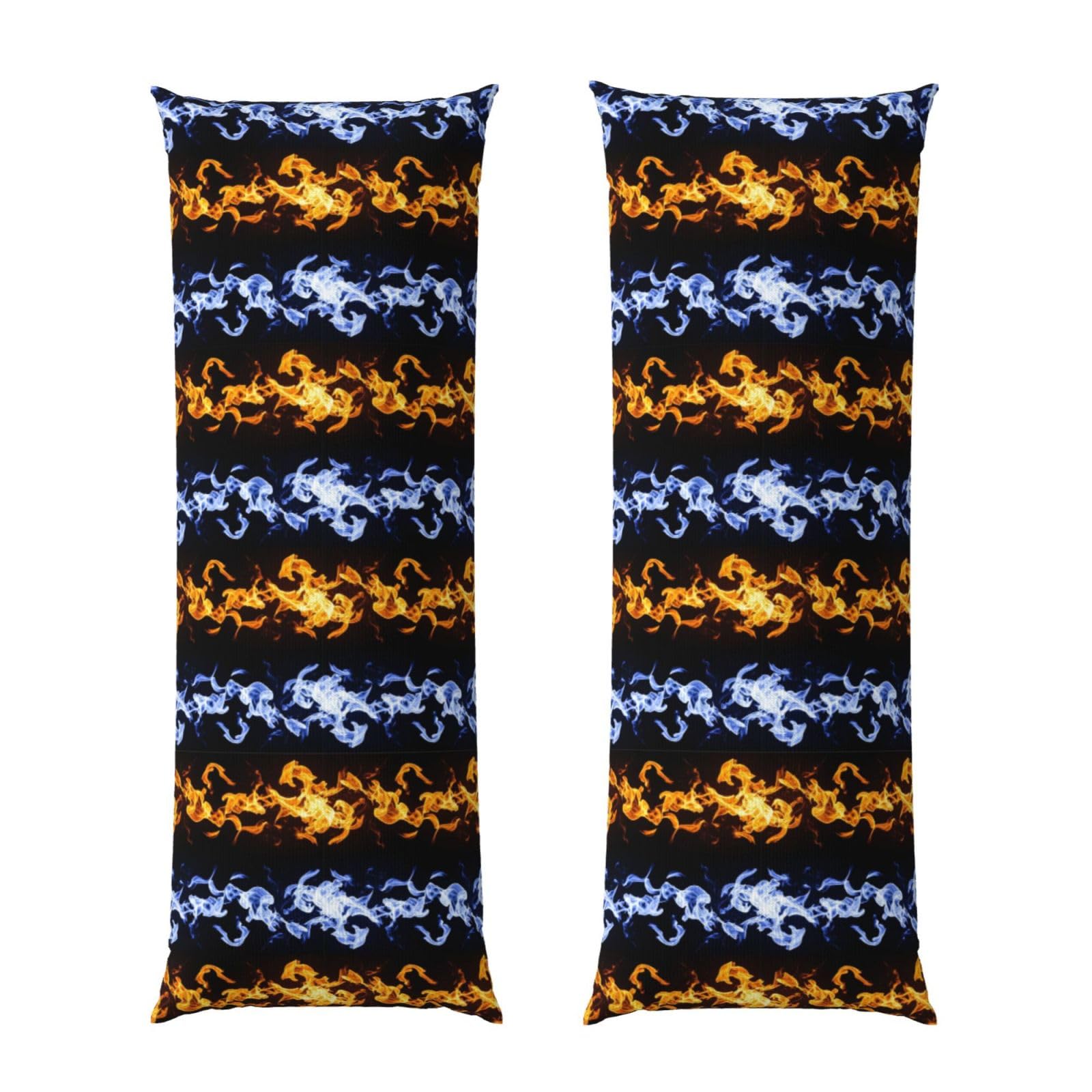 Body Pillow Cover 20x54 Inch, Red and Blue Fire Black, Luxury Cozy Long Pillowcase with Zipper, Softffy Rectangular Case for Couch Bed Home Hotel