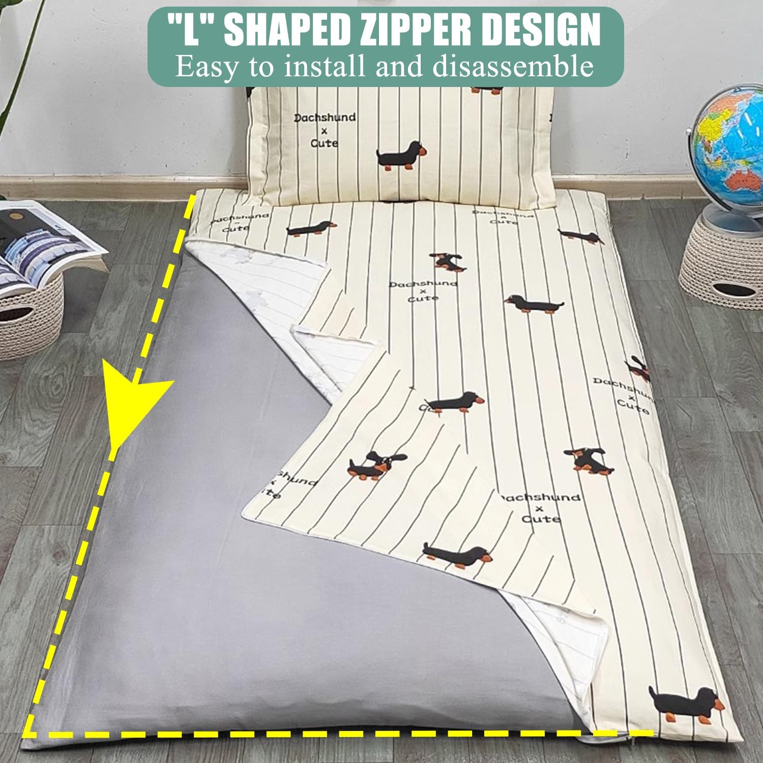 K,135x200cm, Cotton Futon Mattress Cover Full/Queen/King Size Zippered Soft Japanese Floor Mattress Futon Cover Skin Friendly Dustproof Mattress Sleeping Mat Protector Washable
