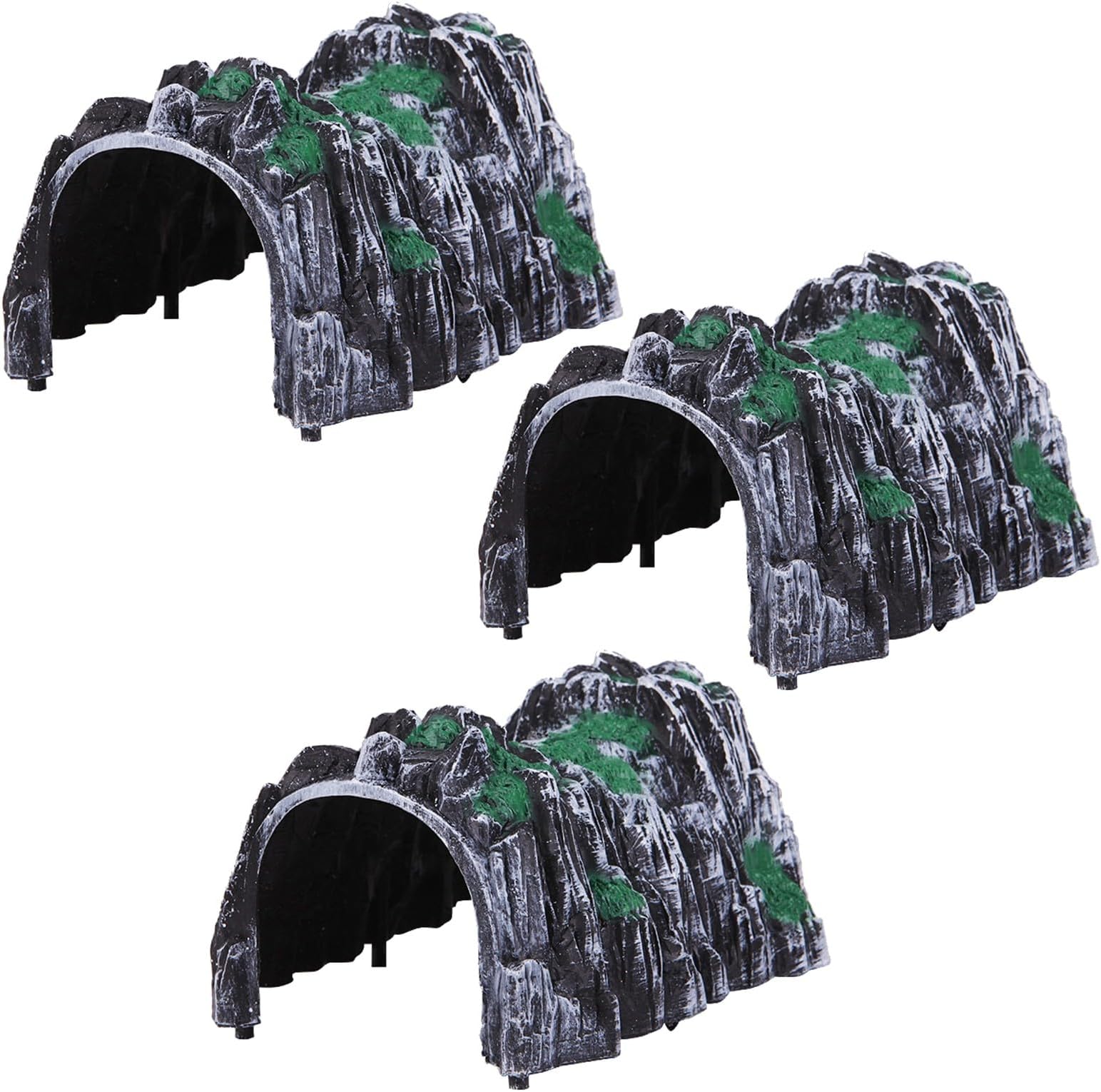 3pcs Train Railway Accessories Simulated Cave Plastic Rockery Model Railroad Tunnel Portal Track Landscape Modelling