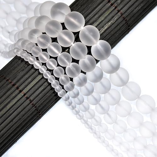 AD Beads Hermosas cuentas sueltas redondas de piedras preciosas mate naturales de 0.157-0.472 in (0.315 in, 33 amazonita mate)