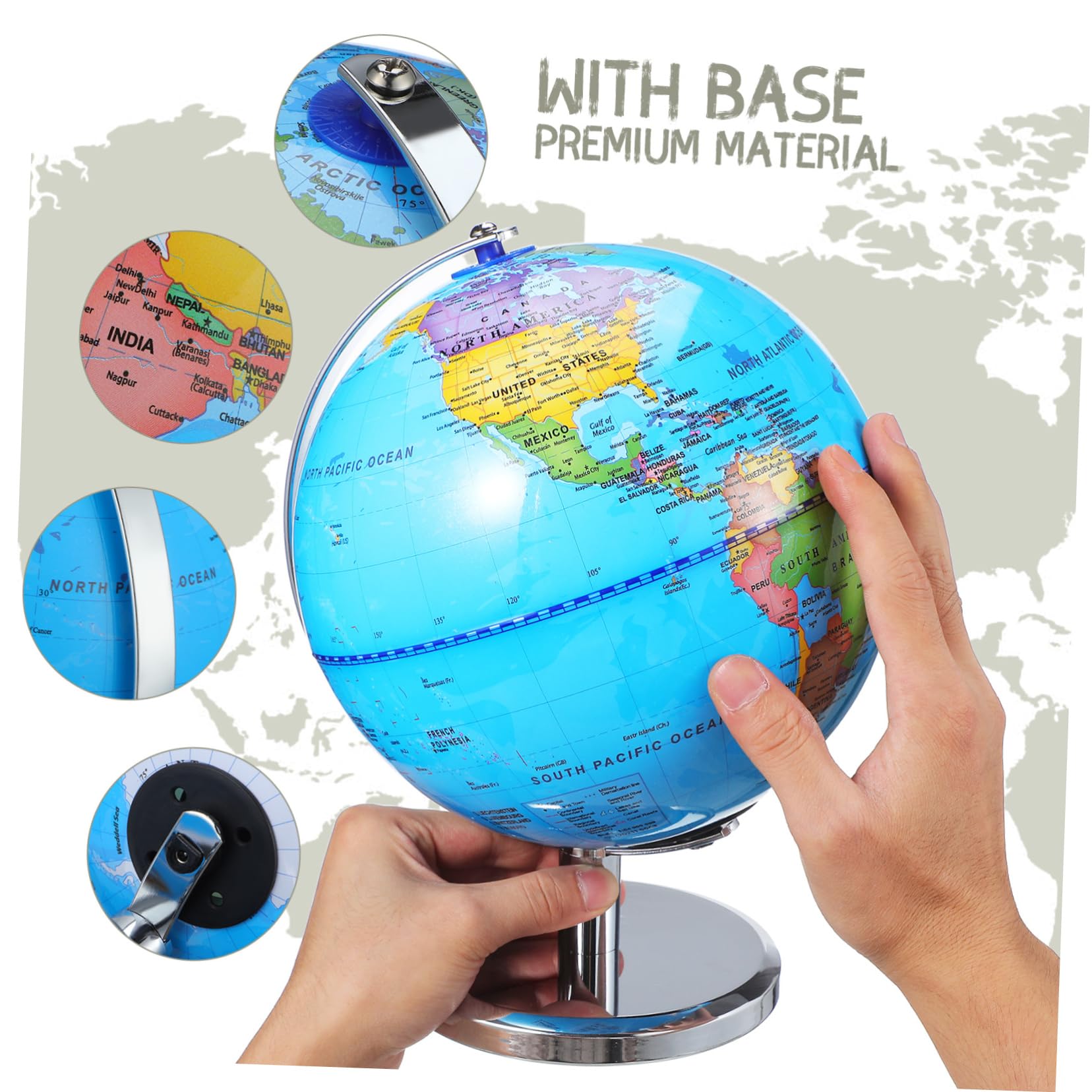 Globo Terráqueo Iluminado con Soporte de Mesa para Enseñanza