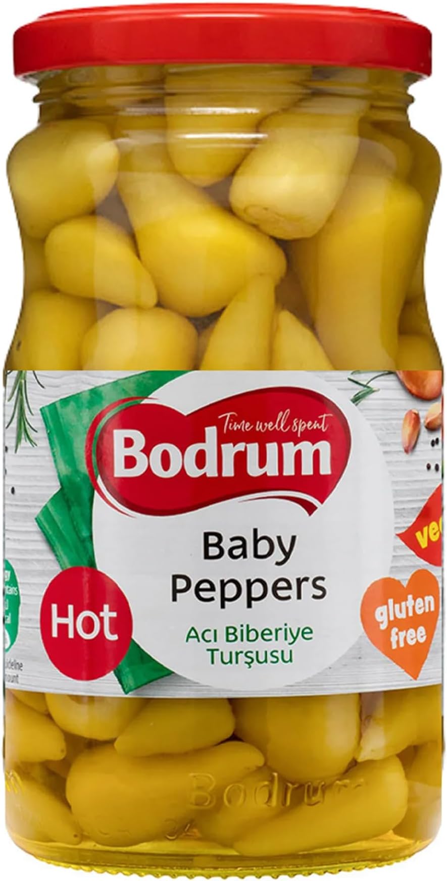 Bodrum 370cc Pepper Pickled | 330g | Peppers Hot in Water| Ideal for Any Meat or Poutry Meal | Delicious Taste | Pickled Pepper (Baby Pepper Hot)