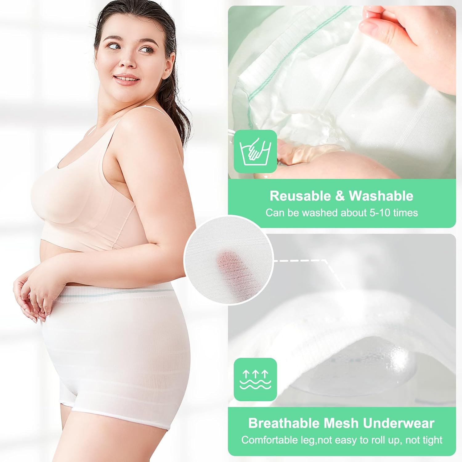 PADRAM Disposable Mesh Underwear Postpartum Hospital Mesh Panties for C-Section High Waist Mesh Postpartum Underwear - Image 2