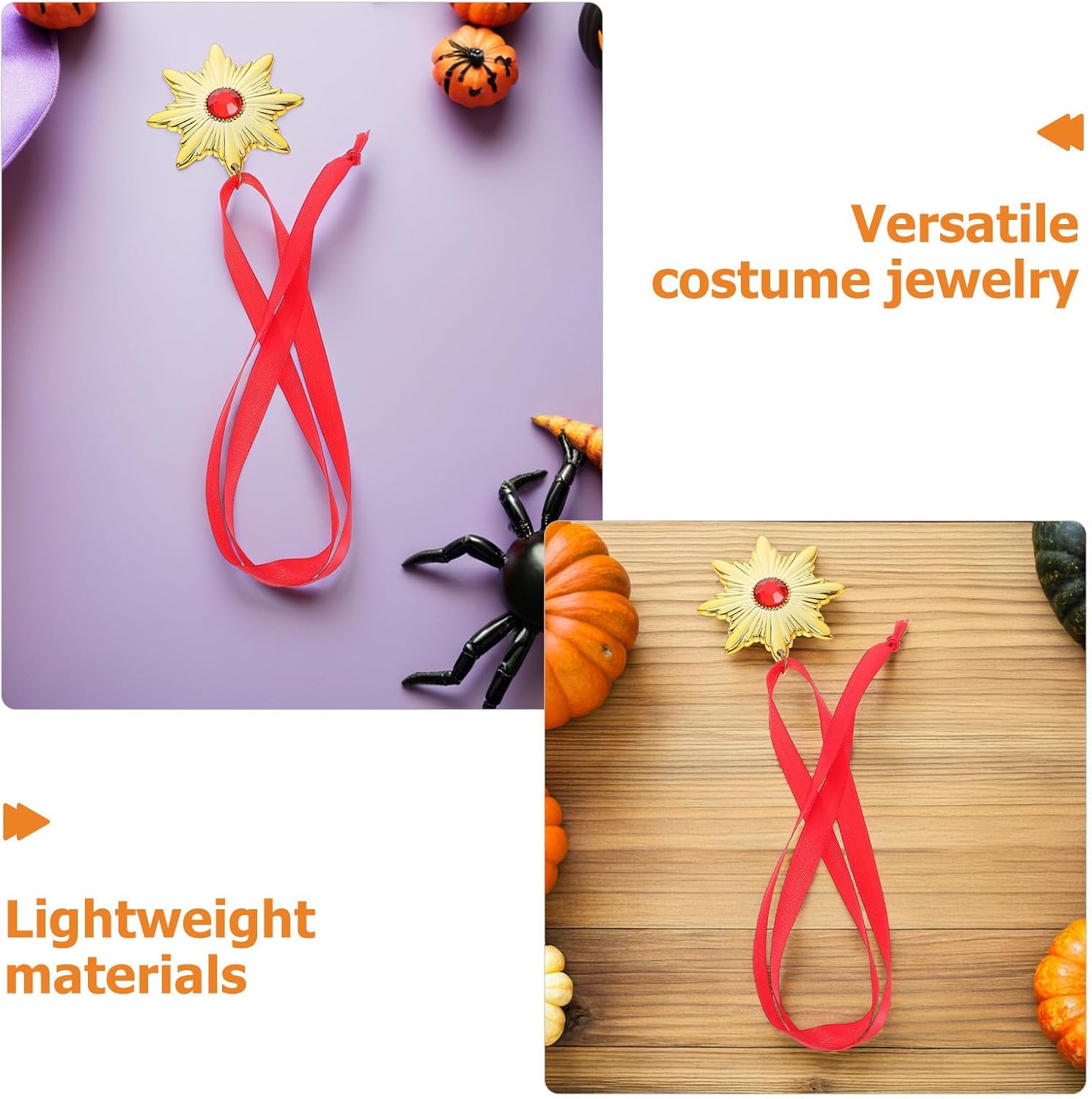 VICASKY 6pcs Vampire Costume Necklace with Lanyard, Plastic Medal image 3