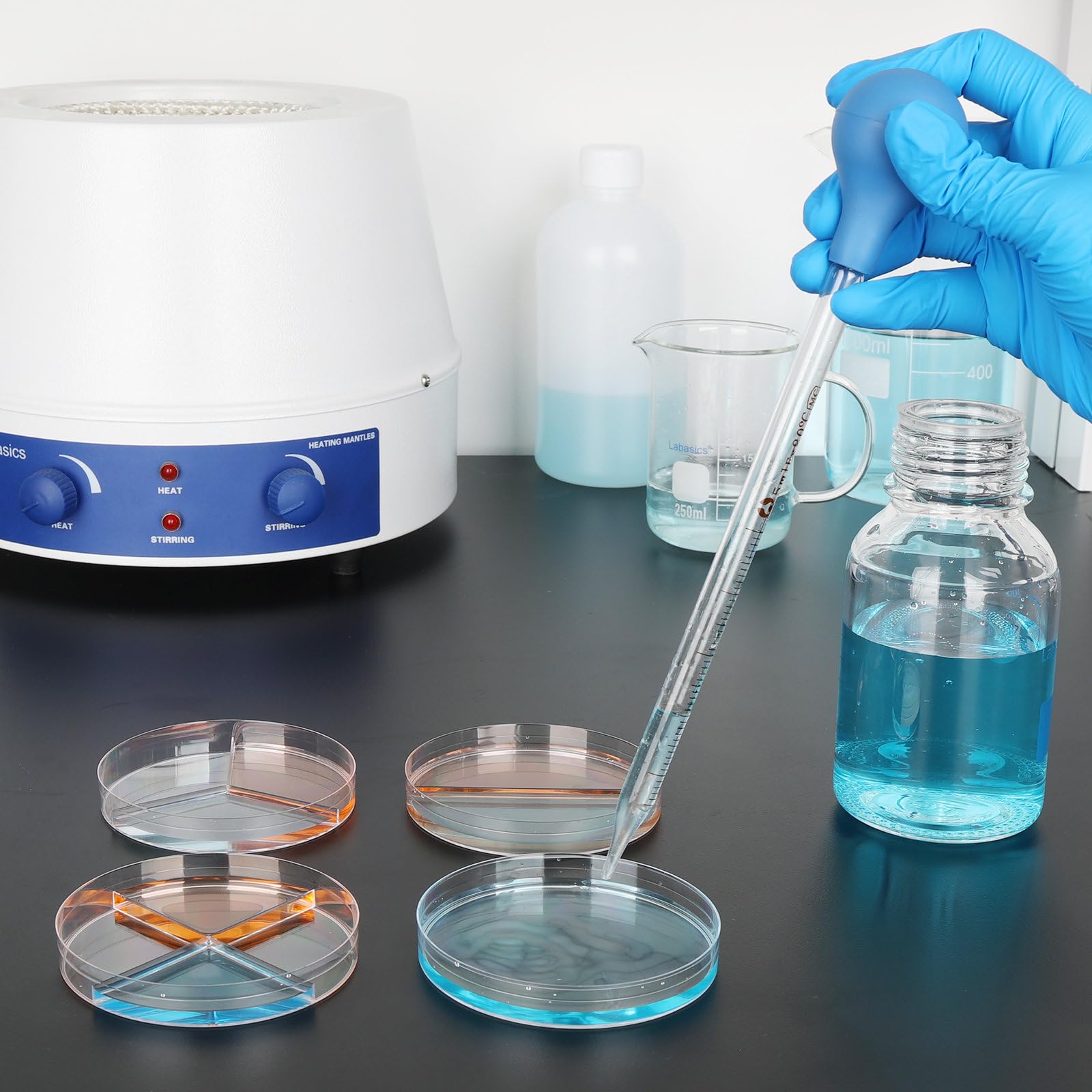 Labasics Juego de Probetas Graduadas 5 Pcs Cilindros Medición Vidrio Borosilicato 5 ml 10 ml 25 ml 50 ml 100 ml