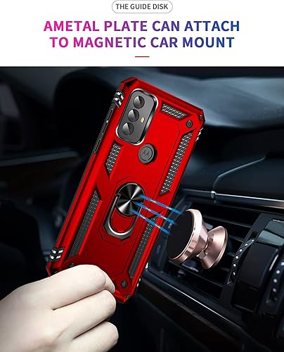 Miniatura 10 de Funda de grado militar para Motorola Moto G Play 2023, anillo giratorio de metal 360 grados, soporte de soporte, armadura, resistente a prueba de