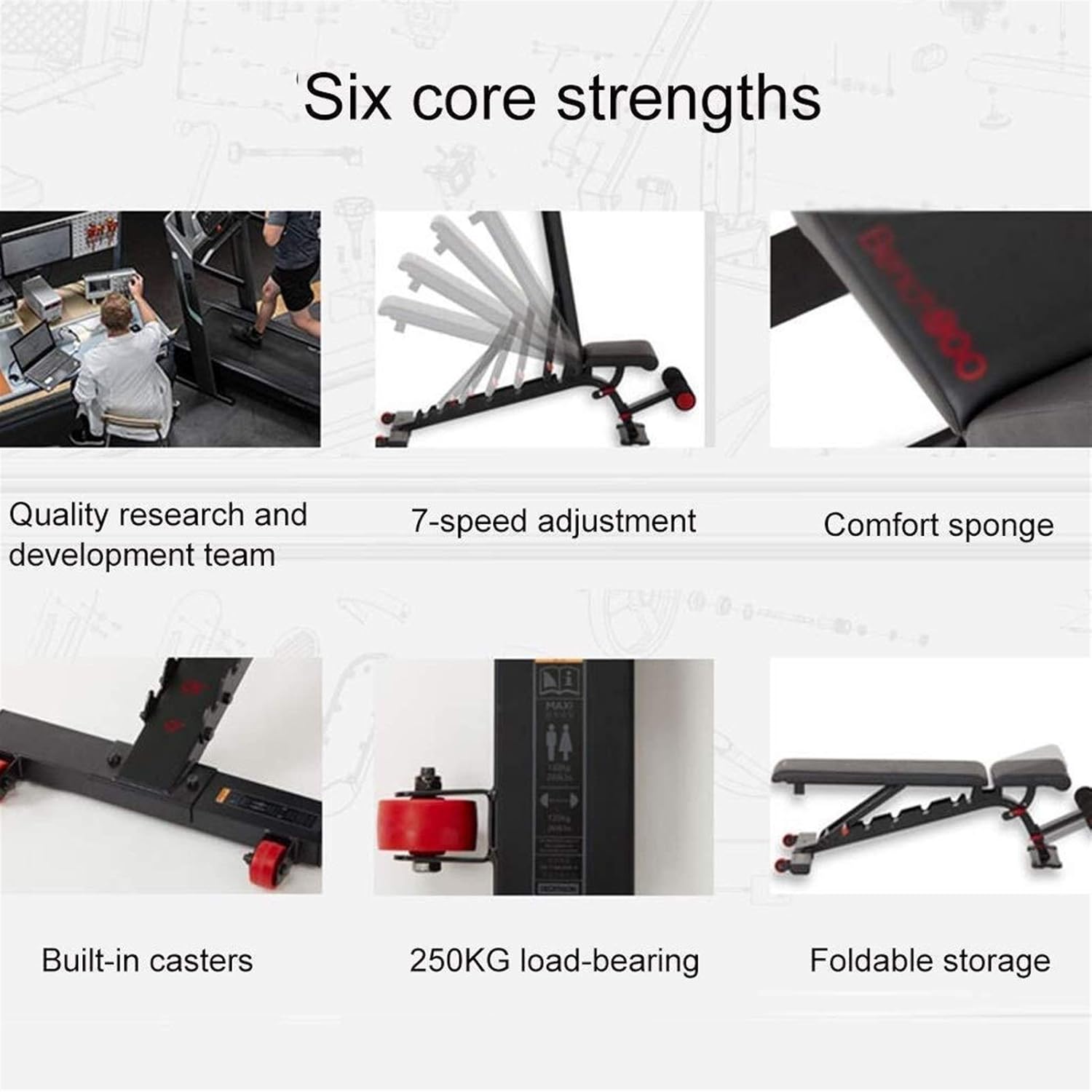 Standard Weight Benches Sports Multifunctional Fitness BedSit-Up Ai Dumbbell Benc Abdominal FitnessHome Multi-Function FitnessFolding Design
