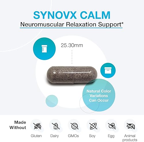 Miniatura 3 de XYMOGEN SynovX Calm - Minerales y botánicos específicos para ayudar a apoyar la relajación y la recuperación muscular, calcio, magnesio + hierbas