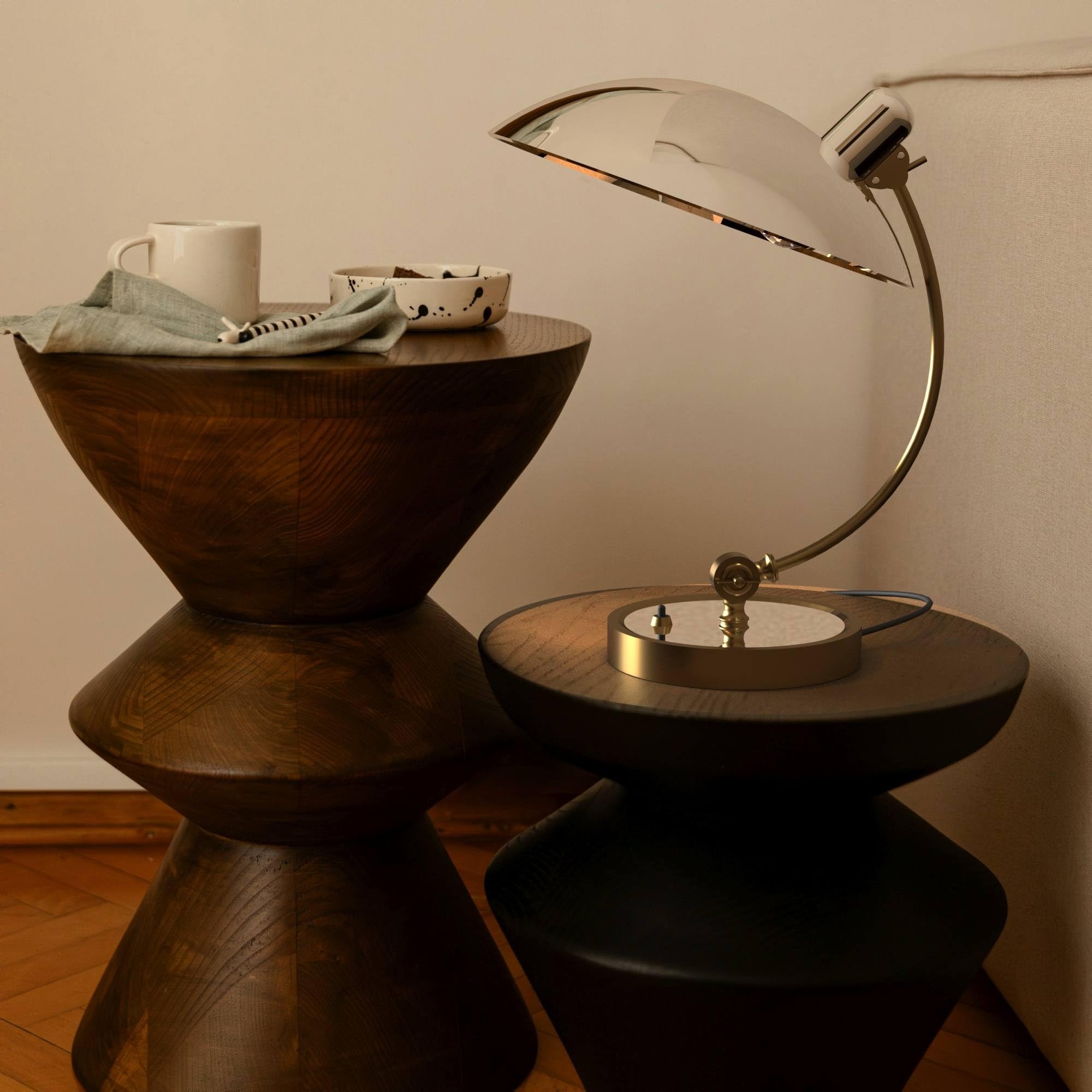 B·LED BARCELONA LED Lampada da tavolo Ulia – Design in stile Bauhaus | Lampada da scrivania con paralume orientabile, attacco E27. Lampada vintage retrò per comodino, scrivania, soggiorno