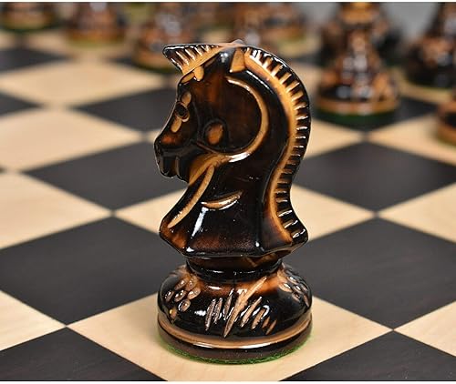 Miniatura 7 de RoyalChessMall - Juego de piezas de ajedrez Dubrovnik de los años 70 - Boj lacado tallado a mano-3.8" King