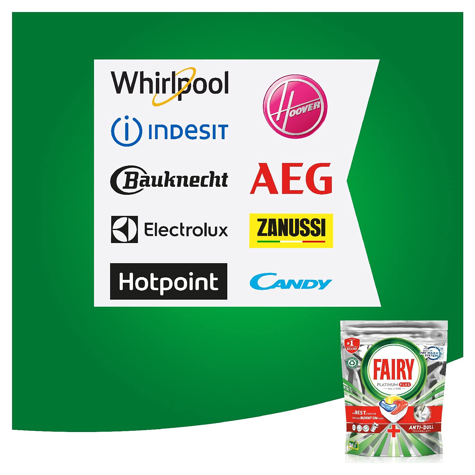 Fairy Detergente per lavastoviglie Platinum Plus, 180 lavaggi, 3 confezioni da 60 lavaggi, opaco