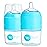 PopYum 5 oz Blue Anti-Colic Formula Making/Mixing/Dispenser Baby Bottles, 2-Pack with 1 Slow Flow Nipples, 150 ml, BPA-Free, Natural Latch