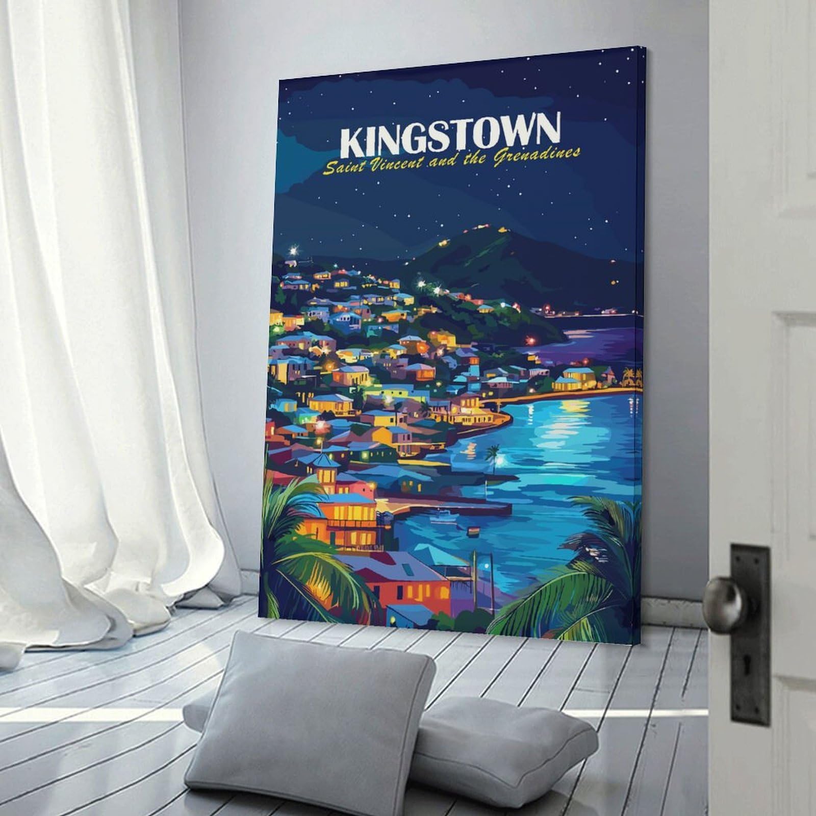 Junmoney Kingstown, Saint Vincent And The Grenadines Room Decor Wall Art, 12x18inch(30x45cm), for Gallery Wall Decor And Room Displays, Decorative Artwork with Flexible Styling