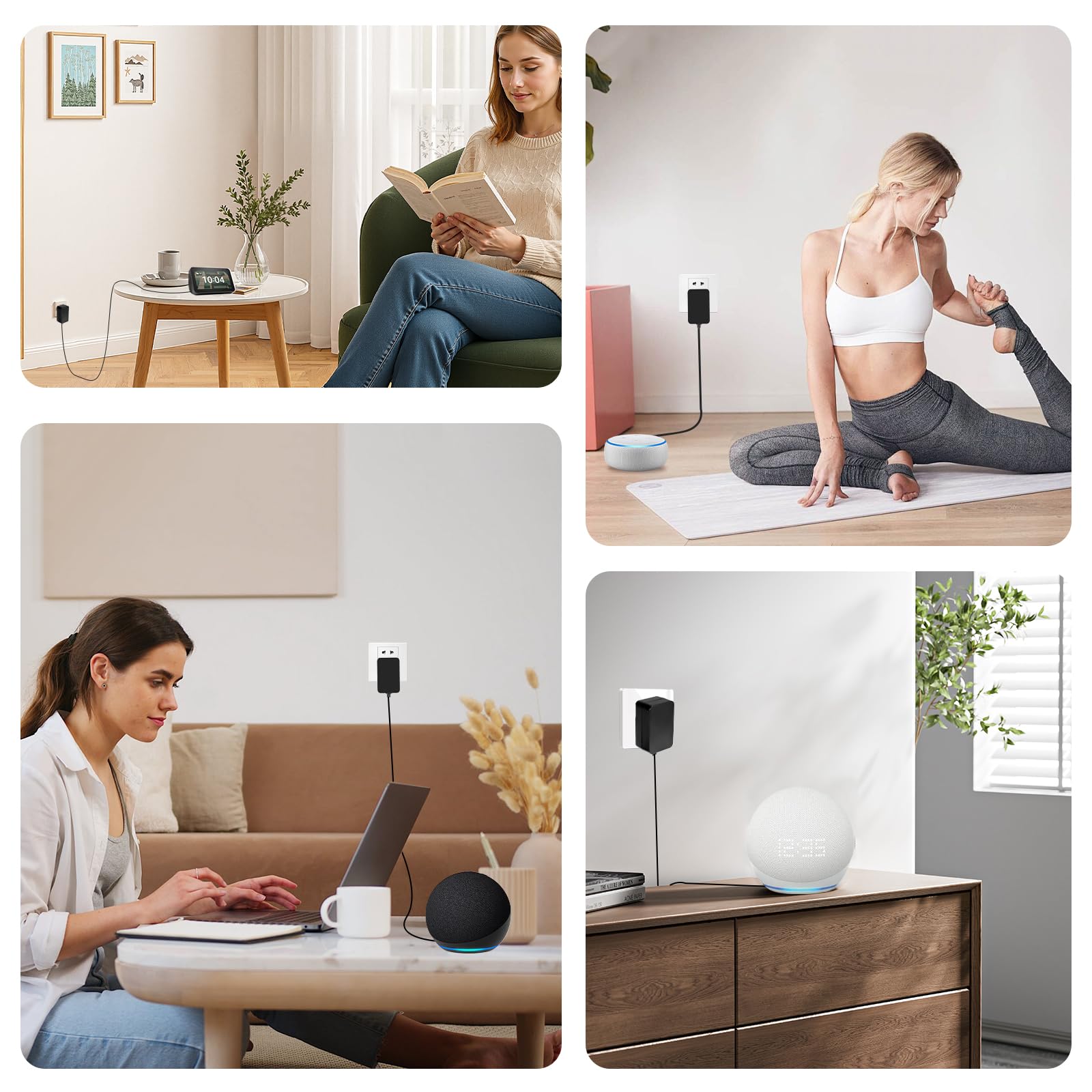 Alimentatore 30W Compatibile Con Echo Dot 3/4/5 Gen, Echo Show 5 (1/2 Gen), Echo Spot, Fire TV Cube – 18V 1,67A Con Cavo 1,5m