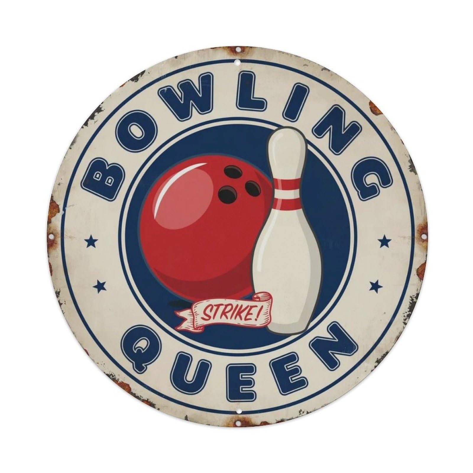 Bowling Queen Metal Tin Sign Plaque