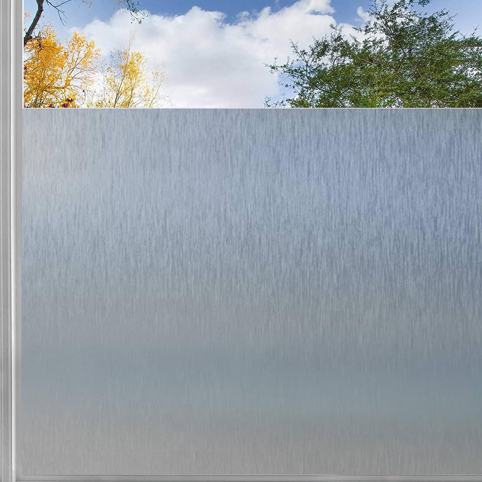 Privacy Window Film 70 x 200 cm(28 x 79inch) Opaque Anti UV Light Blocking Privacy One Way Window Film Static Cling Window Film for Office, Black matte — image 1