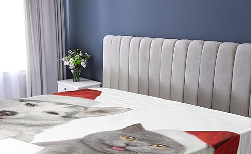 Miniatura 6 de Ambesonne Sábana bajera ajustable para amantes de los perros, patrón de estampado de patas, diseño de rombos en forma de rombo, arreglo geométrico,