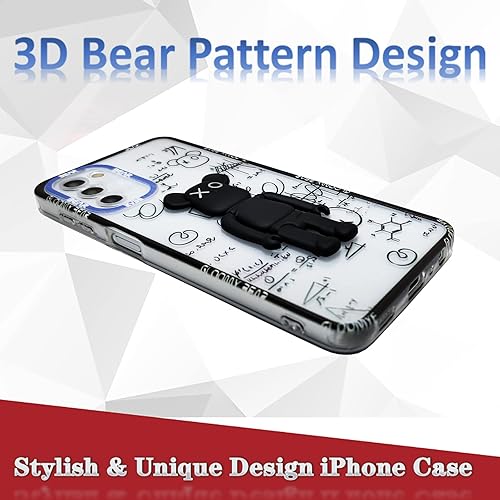 Miniatura 4 de DOWINTIGER Funda compatible con Samsung Galaxy A03S A02S  Cool Designer 3D Bear con diseño de soporte para niños y hombres, moda urbana, suave,
