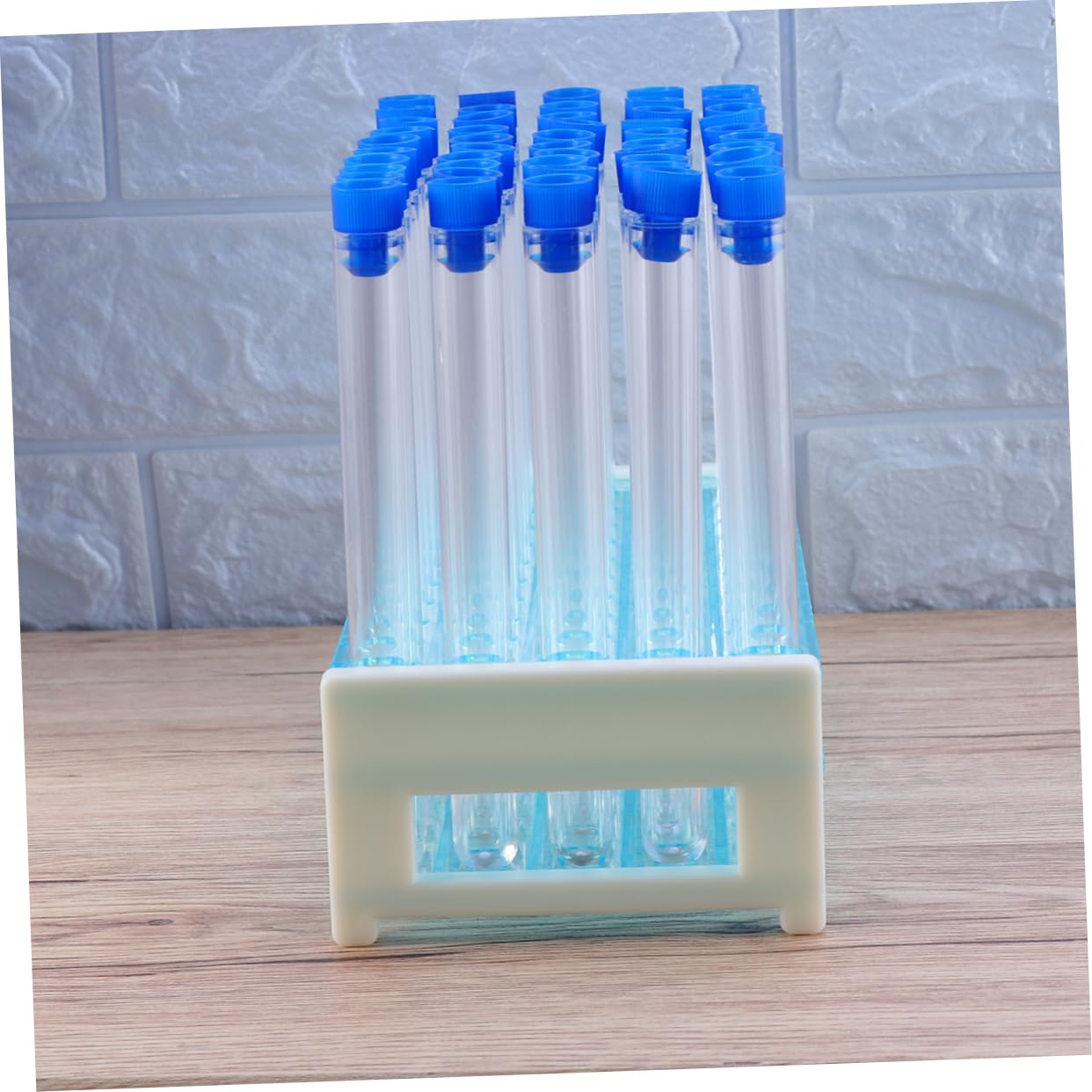 50 Tubos De Ensayo De Plástico Duro Con Soporte Tubos Sellados Para Experimentos Científicos Almacenamiento De Líquidos Polvos Y Plantas Kit De Laboratorio Para Escuela Y Aula