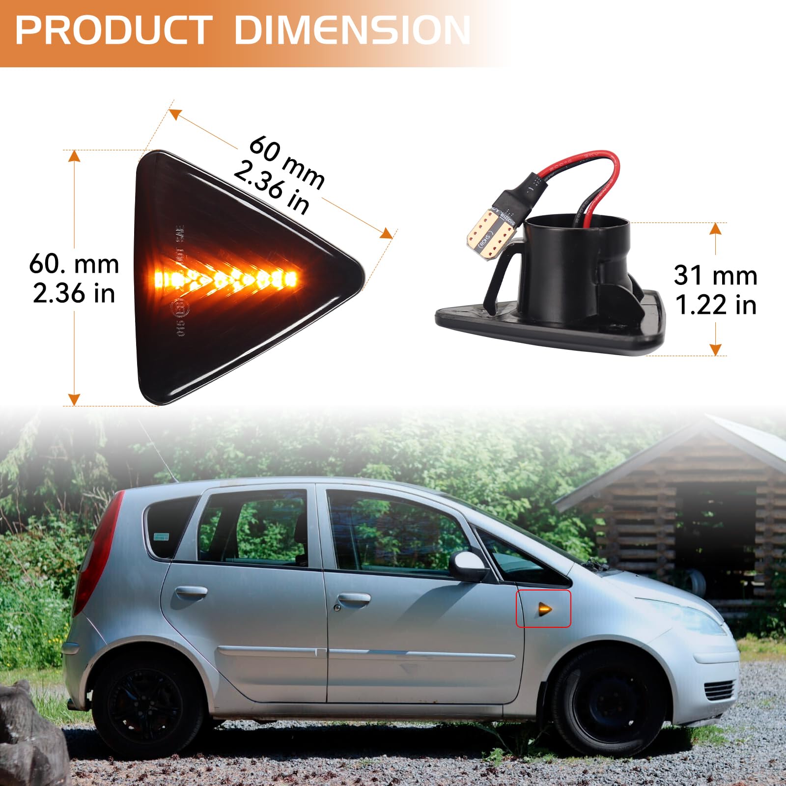 Cumpără Lumină de semnalizare LED dinamică Blinker lateral pentru aripa pentru Mitsubishi Colt CZC CZ3 Z23 Z24 Z25 Z33 Z34 Z3