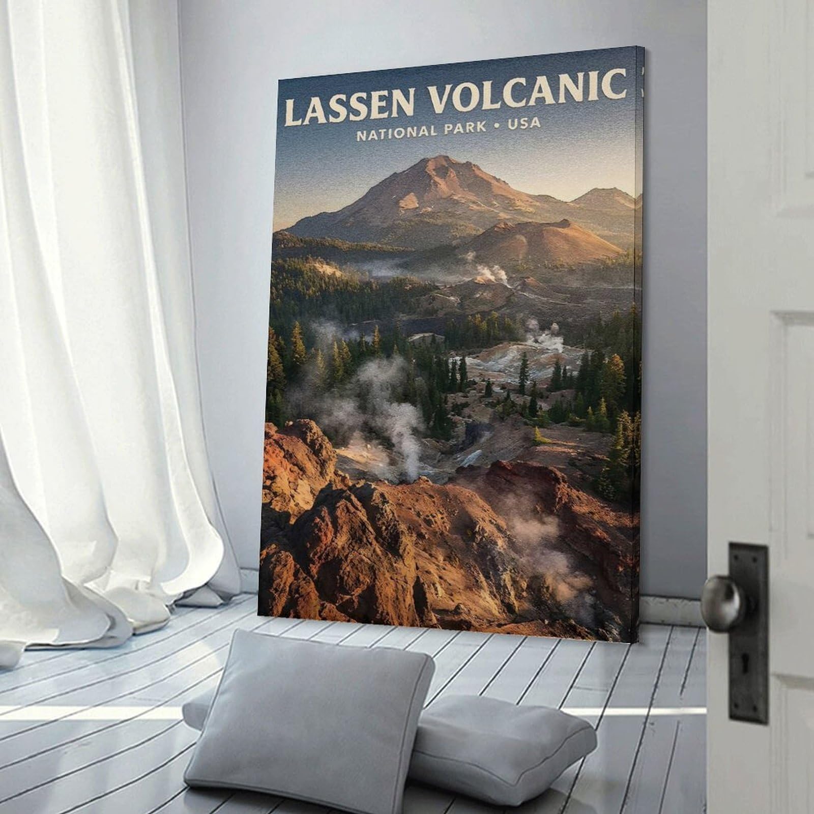 Junmoney Lassen Volcanic National Park Wall Picture Print, 08x12inch(20x30cm), for New Home Styling, Lounge Or Bedroom, Home Artwork for Modern Interiors