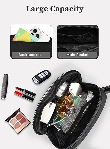 Miniatura 3 de Meyfancy Riñonera para mujer, riñoneras, bolsas cruzadas con correa ajustable para correr, viajar, entrenar, impermeable, negro (Black Classic),