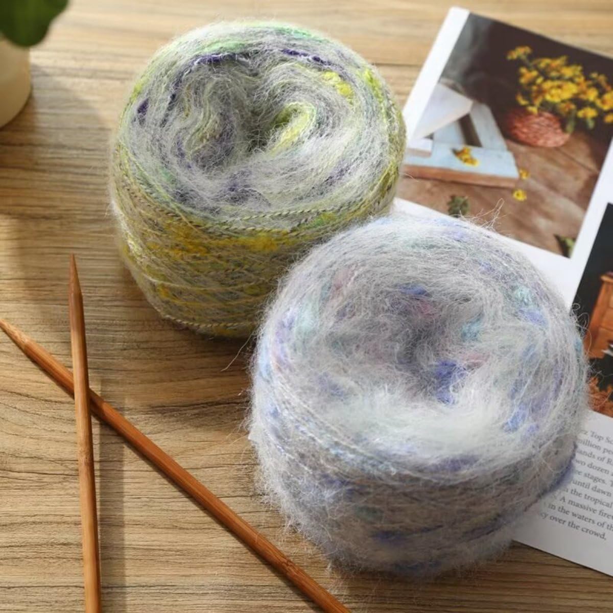 Paquete de 4/8 ovillos suaves de Mohair Casere, lana degradada multicolor para suéteres acogedores, proyectos de punto y manualidades, perfecto para tejedores y artesanos (100 g)