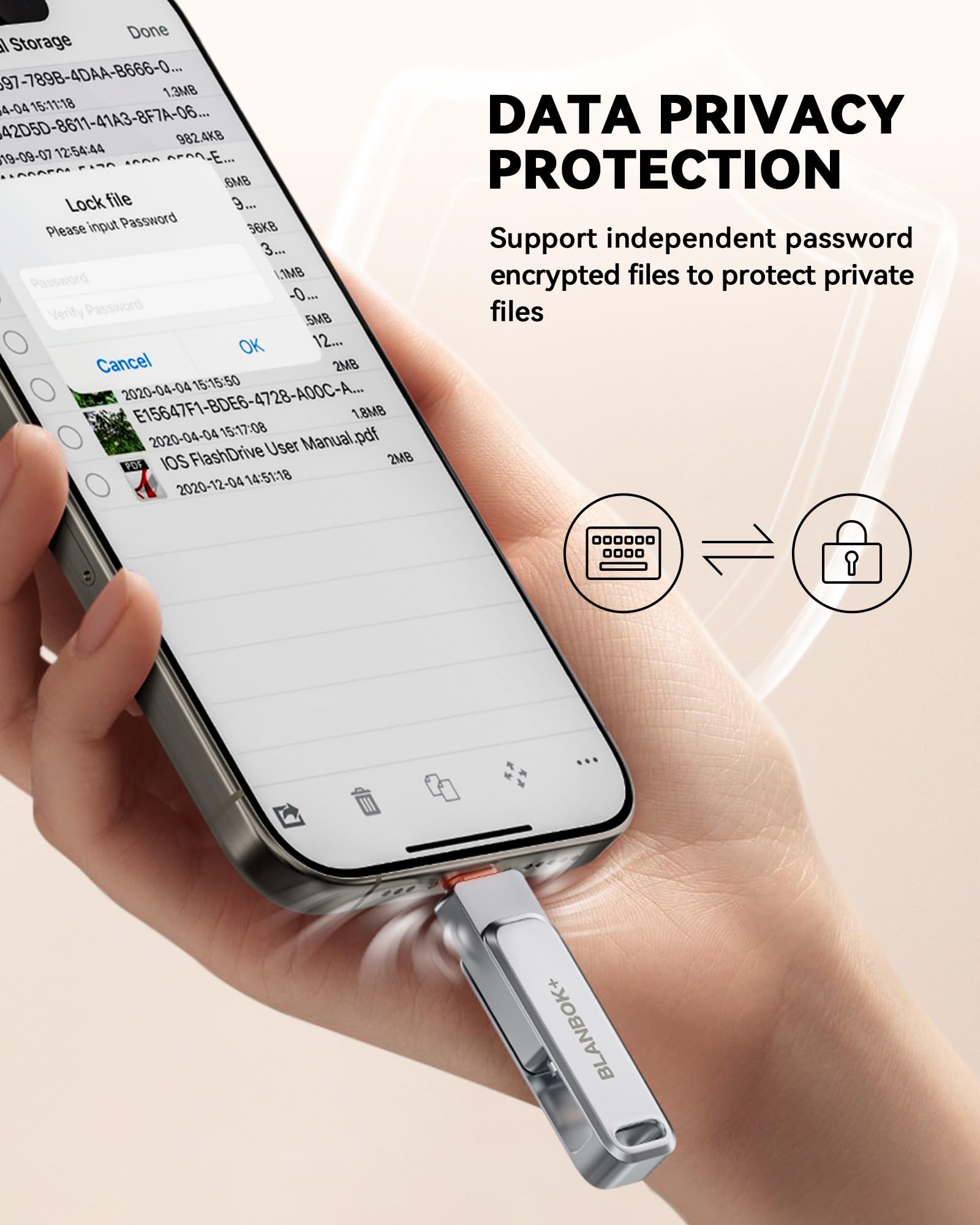 Memoria USB C de 256 GB con certificación MFi para iPhone, memoria USB C de alta velocidad, almacenamiento de fotos para iPhone/iPad/Android/PC