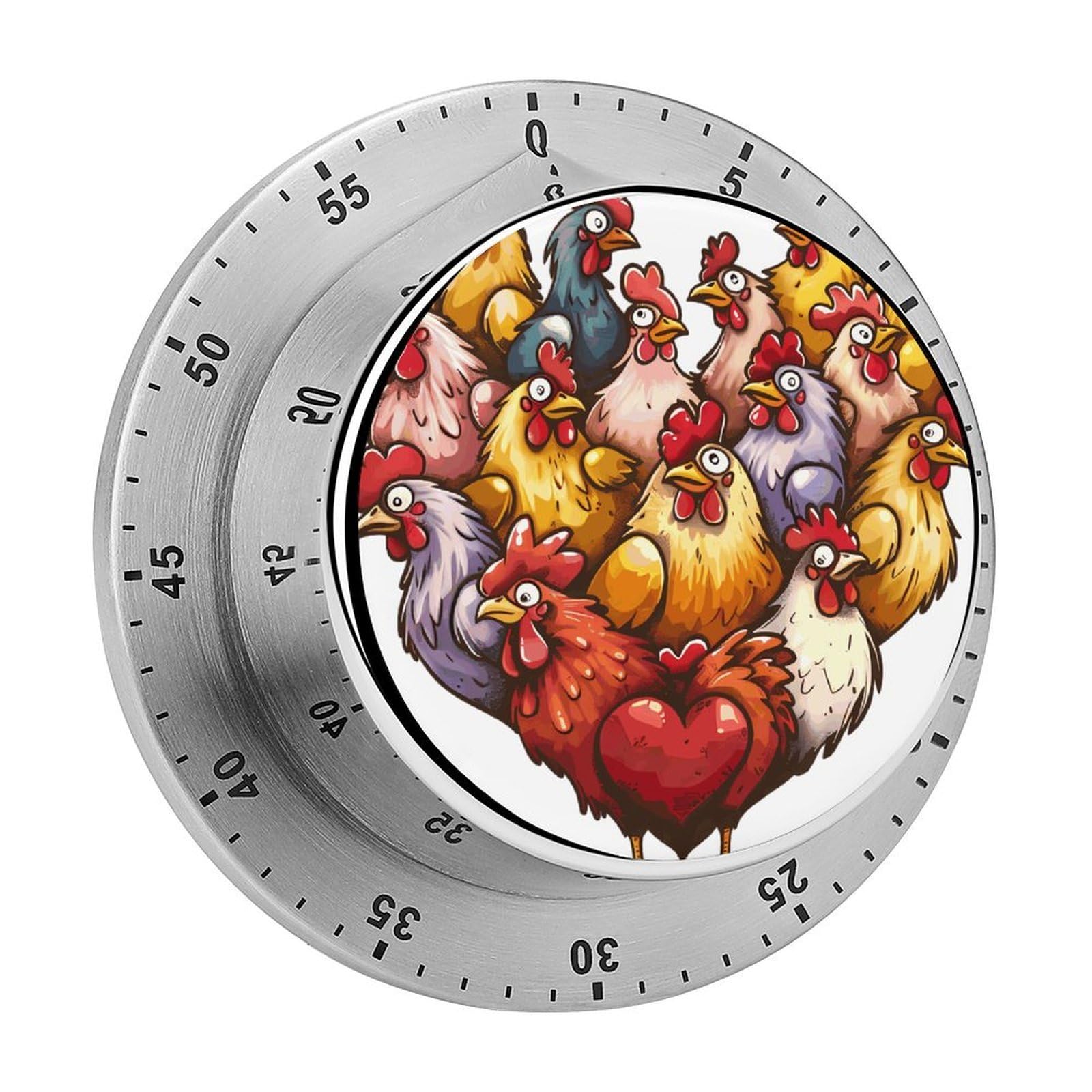 Love Chickens Heart Mechanical Rotary Timer, Used for Daily Timing