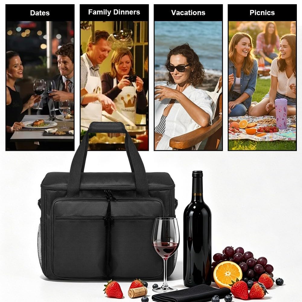Bolsa equipada con un asa superior reforzada y sin esfuerzo para doble transporte (como se muestra en las imágenes)