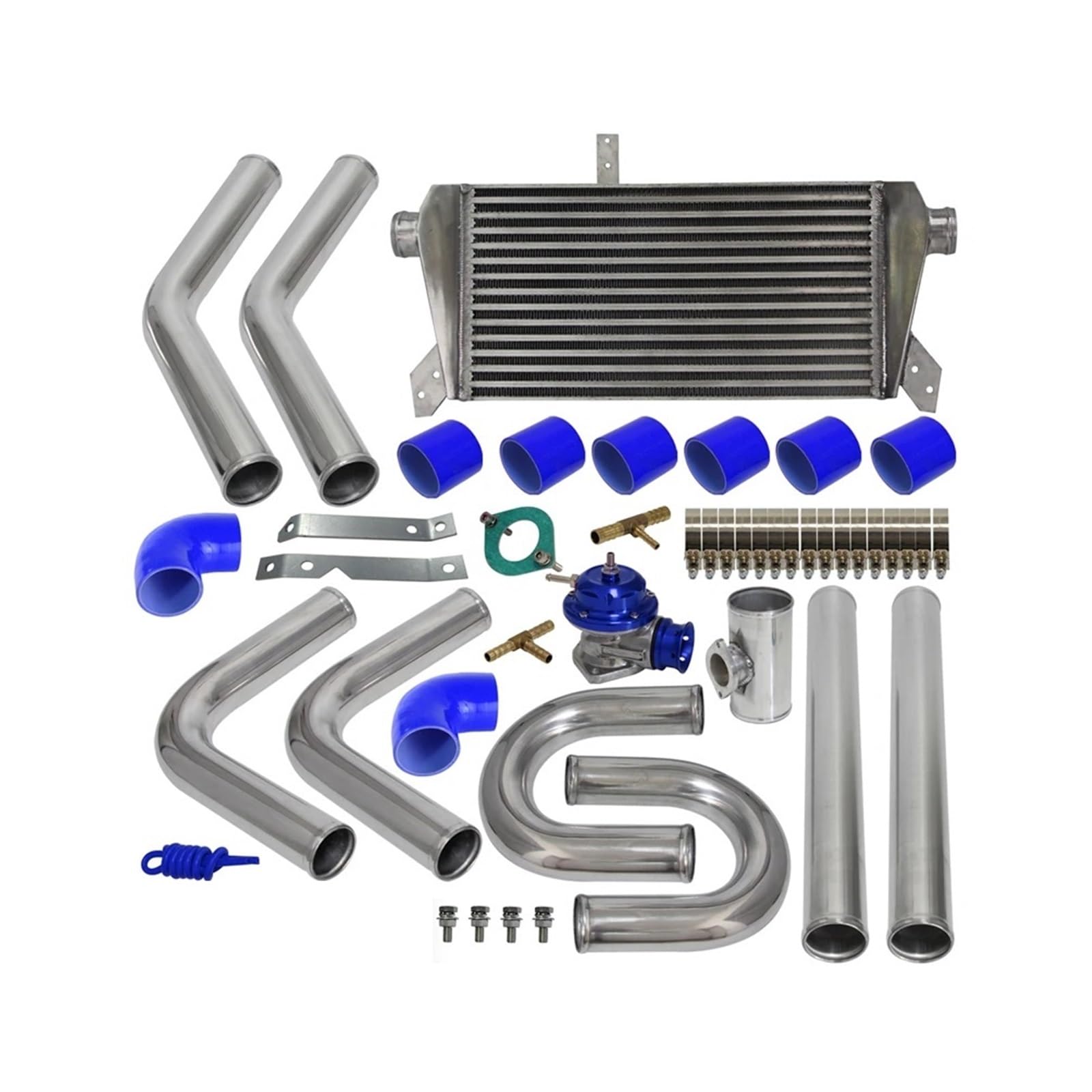 Noauqwtv Blue For Tt Mk1 Intercooler 460X240x50mm Universal + 8Pcs 2" 51Mm Intercooler Piping Kit Turbo Intercooler Kit