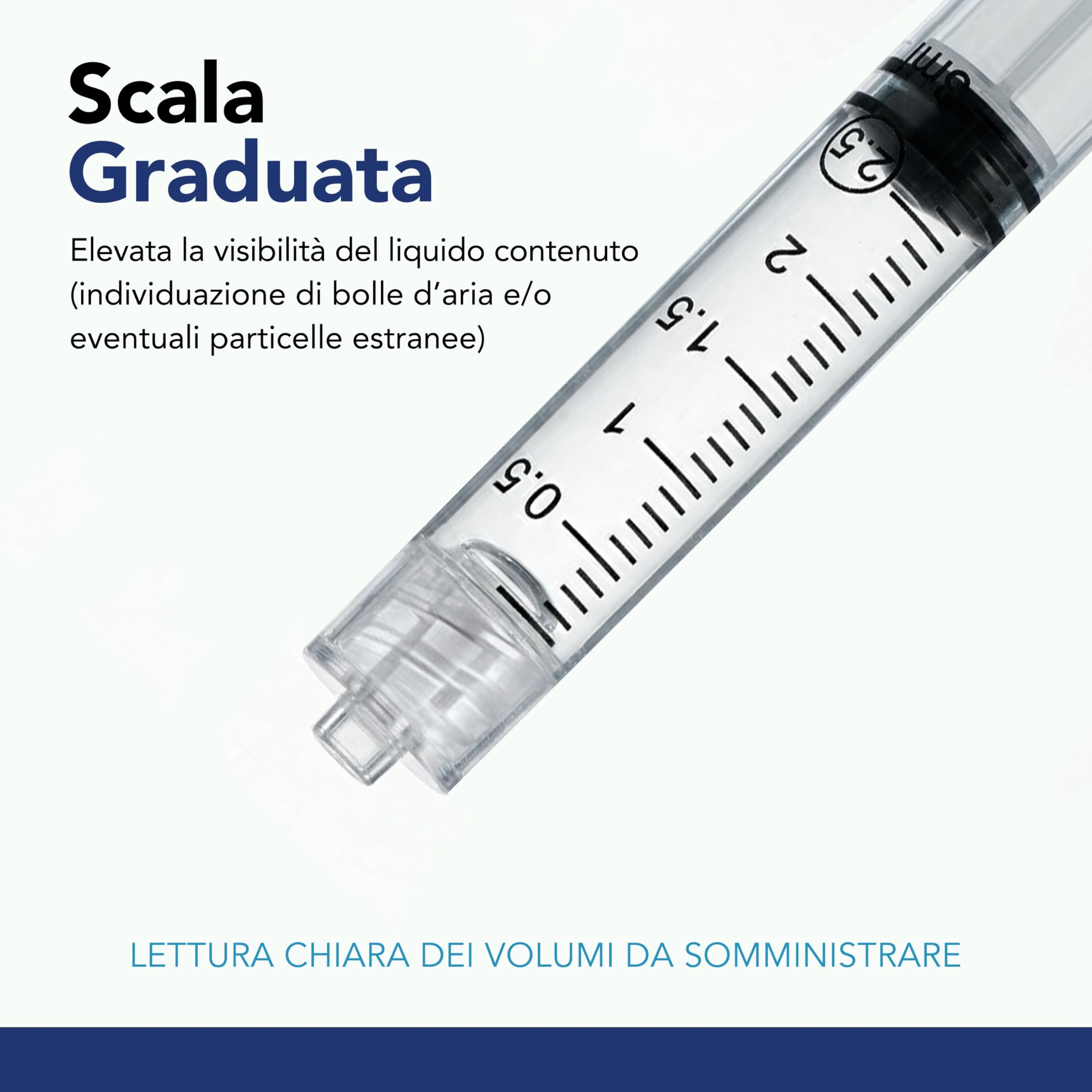 Siringhe sterili Luer Lock 1 ml - siringa senza ago, cono centrale, atossiche, apirogene