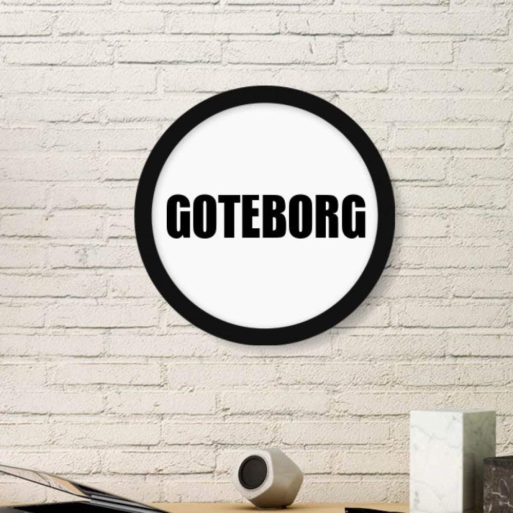 Peinture Goteborg cadre rond noir en bois à offrir comme cadeau original