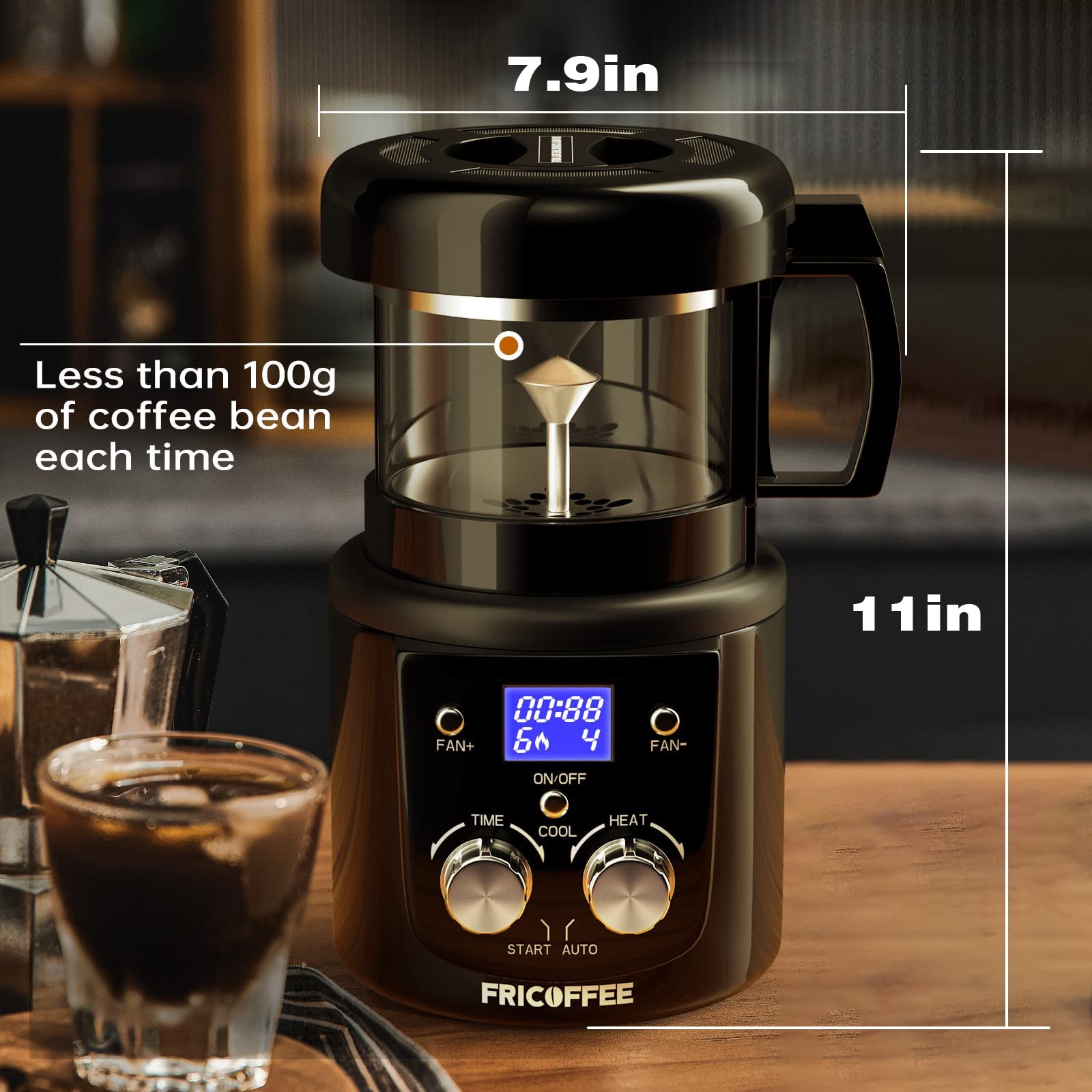 Amazon.co.jp : 電動コーヒー豆ロースターマシン 80-100g 電気