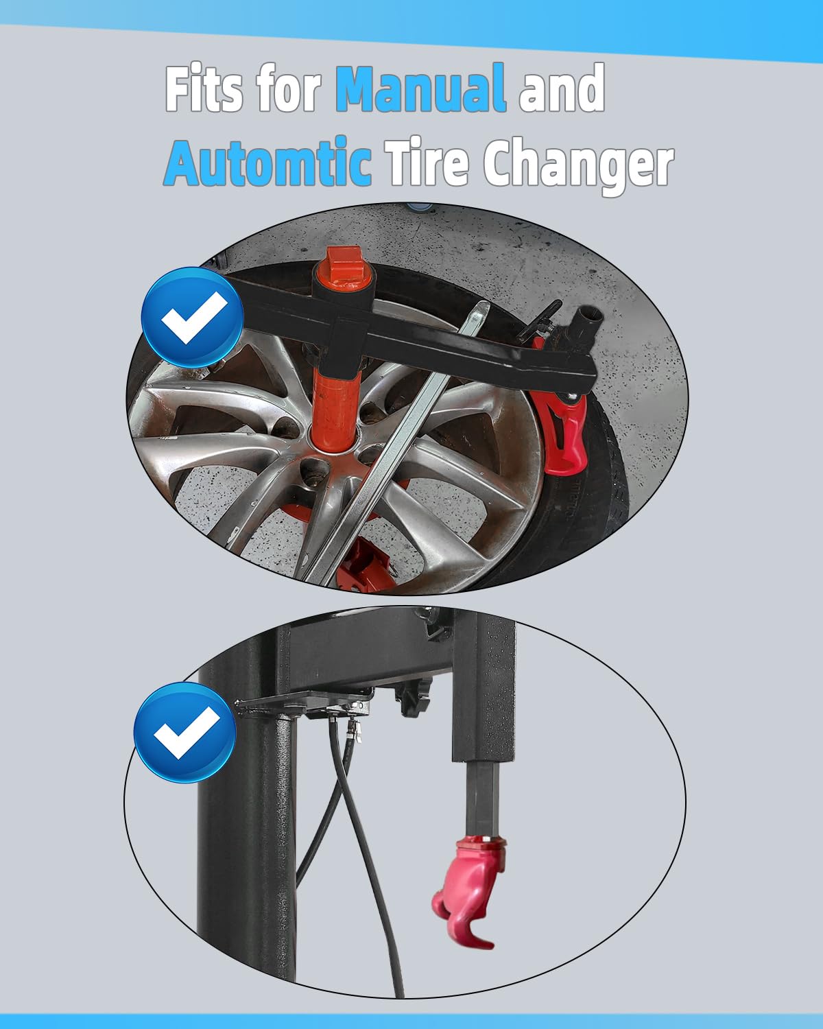 4-Piece Tire Changer Adapter Kit - Fits ATV & Motorcycle Tires, Includes Duck Head & Rim Clamps
