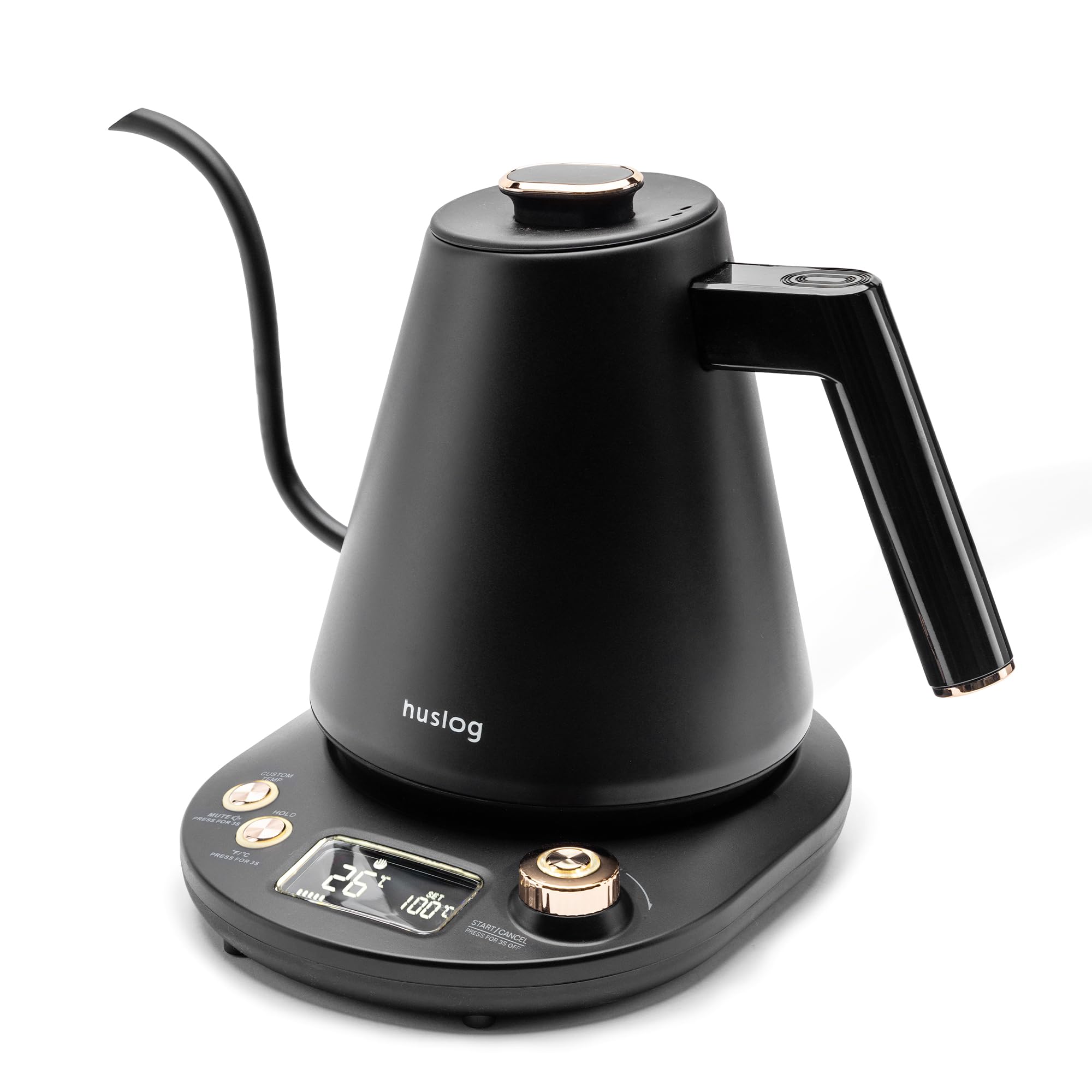 Bouilloire Électrique Col de Cygne 1 L, 1100 W, Température Réglable 40–100 °C, Écran LCD, Maintien au Chaud, Bec Précis, Inox, pour Café et Thé