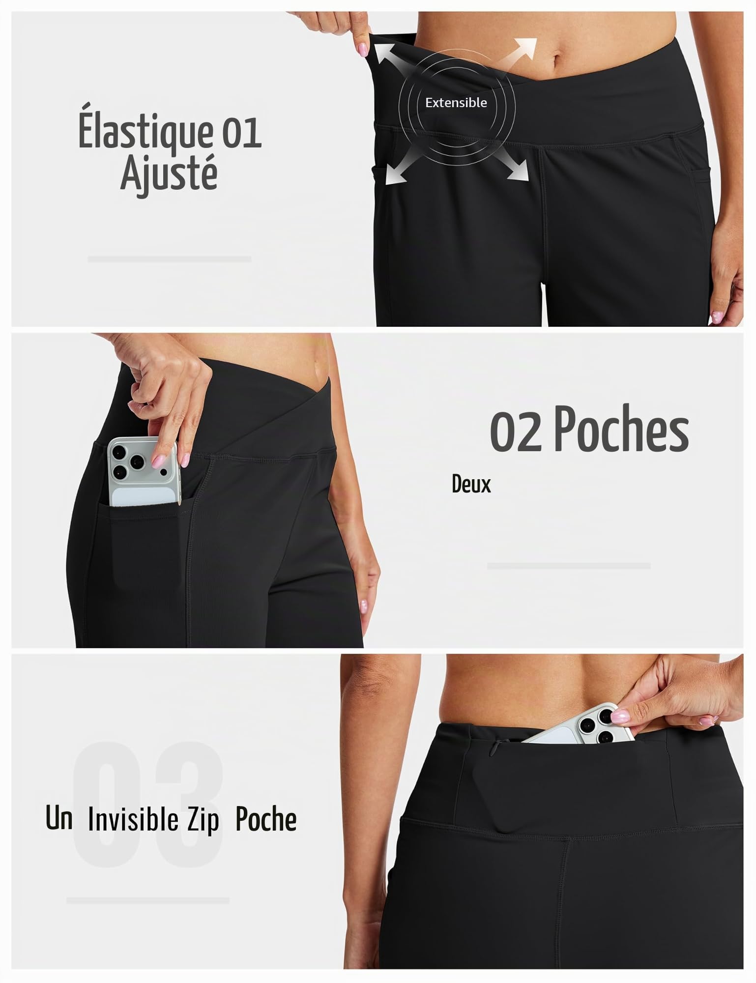 MoFiz Short Sport Femme Bermuda Short Running Taille Haute Legging Court Yoga Shorts pour été