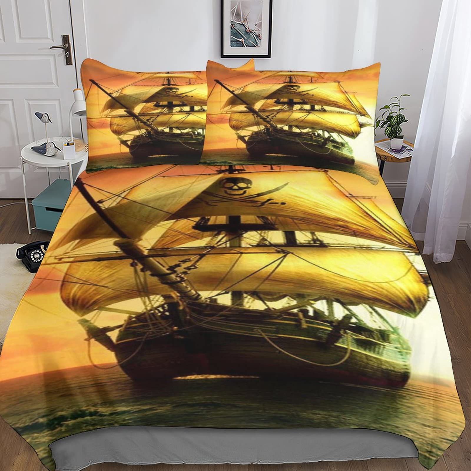 Parures de lit pirate 3D double finitions haut de gamme en microfibre
