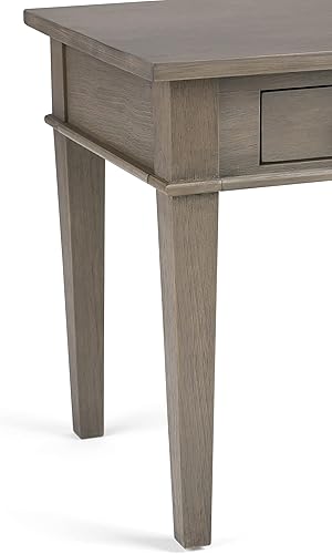 Miniatura 7 de SIMPLIHOME Carlton - Mesa auxiliar cuadrada de transición de madera maciza de 18 pulgadas de ancho, color gris rústico para sala de estar y