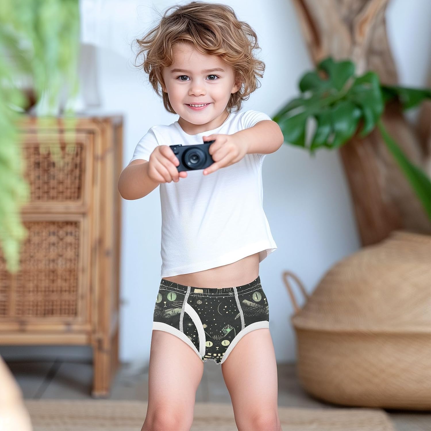 visesunny Boys Potty Training Underwear Black Cat Snowflakes Breathe Cotton Briefs Size 2T-8Y for Toddler