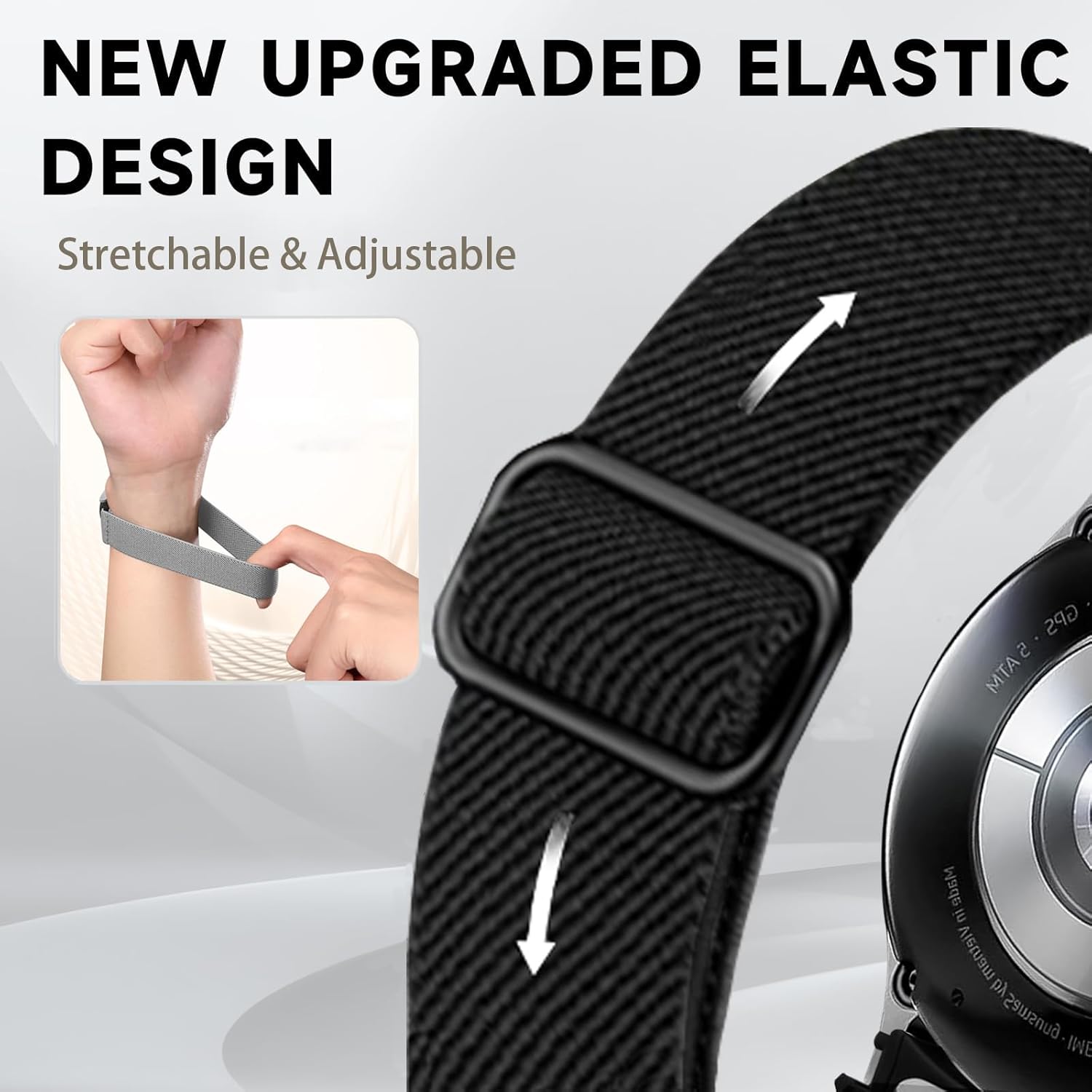 Elastic Band for Samsung Galaxy Watch 7/6/5/4 40mm 44mm/5 Pro Band 45mm/Watch 6/4 Classic Bands 46mm 42mm 47mm 43mm/FE Men/Women,No Gap One Click Nylon Strap for Samsung Watch 4 5 6 7 Correa Reloj - Image 3