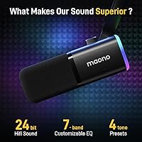 Vista 7 de MAONO Kit de micrófono XLR/USB para juegos: micrófono dinámico para PC para transmisión y podcast, soporte de software, botón de silencio, control