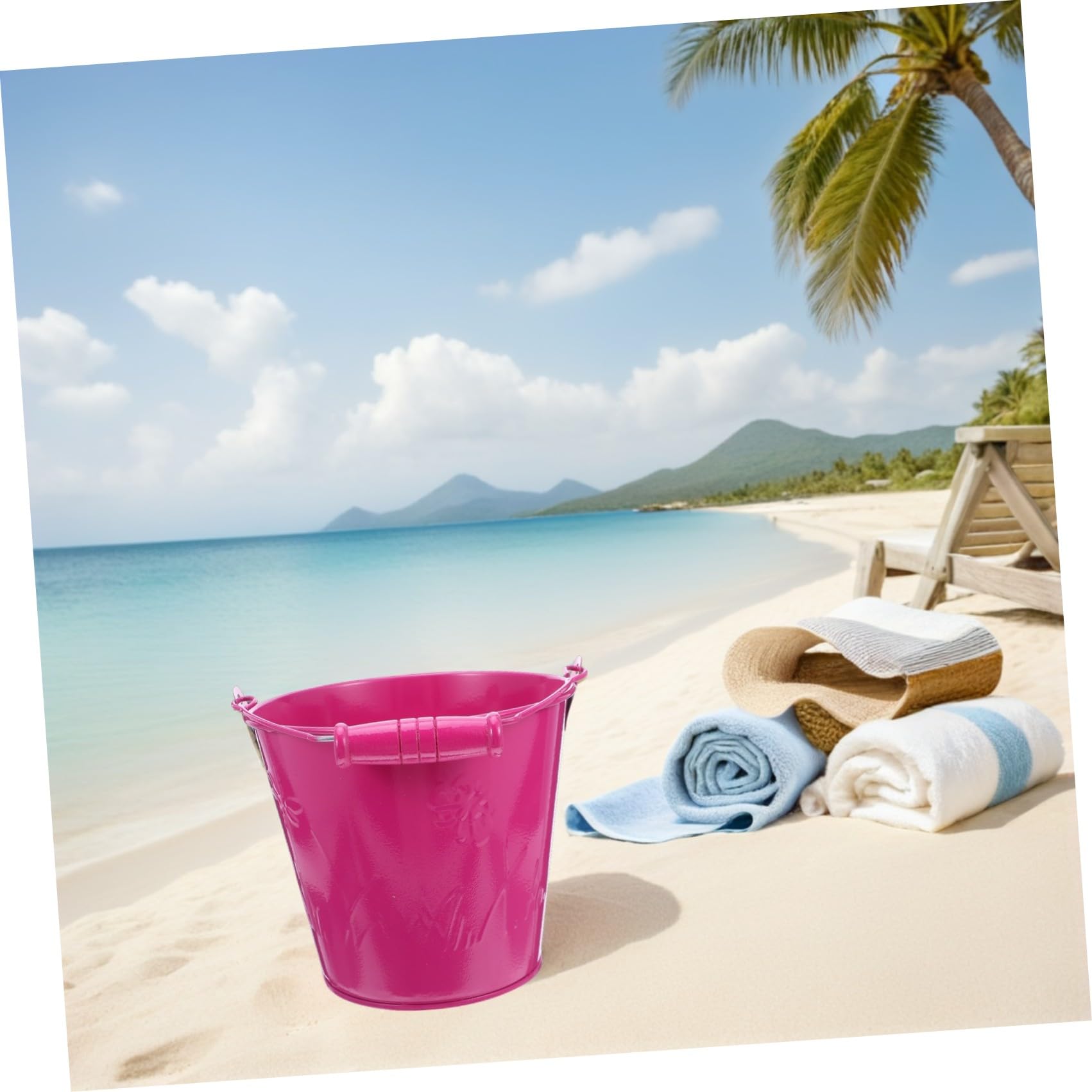 Seau Jouet 6pcs en Fer de Plage Fête Estivale pour Garçon et Filles