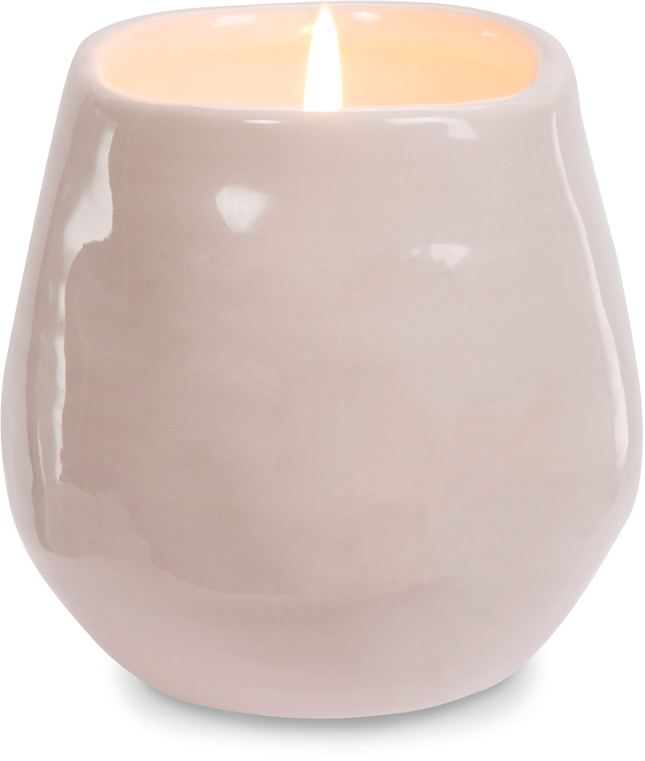 Pavilion Gift Dandelion Wishes Soy Candle - Small Ceramic Jar, Clean Laundry Scent