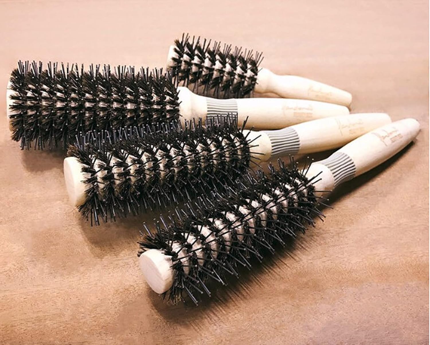 Roll Brush, Nylon & Natural Hair, Pig Hair, Easy to Trap, W Flocked Hair, Curly, Straight, Easy Tier, Styling, Diameter 2.4 inches (60 mm), L Size, Go Shiny, 2850 M